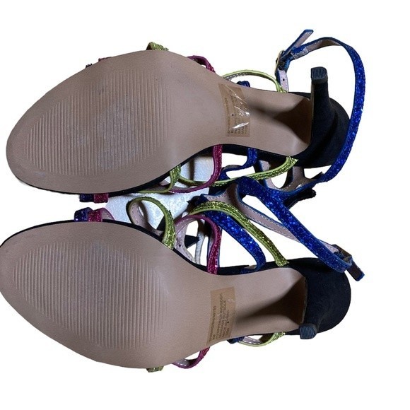 Betsey Johnson multicolored caged glitter star 4” heels. Size 8M. NWOT - Picture 3 of 6